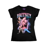 Remera negra entallada de algodón con estampado de Britney Spears.