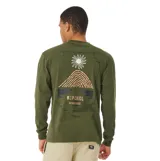 Remera de manga larga color verde militar con logo Rip Curl estampado en el pecho.