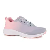 Championes deportivos American Sport Riddle, color gris y rosa, con suela blanca.
