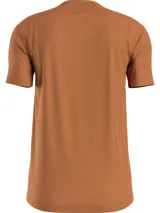 Remera color marrón con logo de Calvin Klein Jeans estampado en el pecho. Corte slim fit, cuello redondo y mangas cortas.