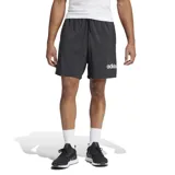Short deportivo Adidas Essentials Linear Logo para hombre, color negro con logo blanco estampado en la pierna izquierda.