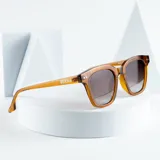 Lentes de sol color caramelo con cristales polarizados y protección UV400.