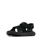 Sandalias Columbia Konos Hiker 2-Strap negras para hombre, con ajuste de velcro y tratamiento antimicrobiano en la plantilla.
