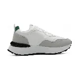 Zapatillas deportivas Panama Jack de cuero color blanco con detalles en gris y verde.