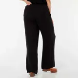 Pantalón ancho negro de punto crepé.
