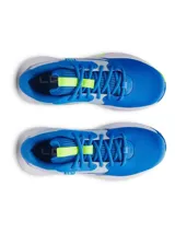 Championes de básquet Under Armour UA Lockdown 7, color azul con detalles en gris y verde flúor.