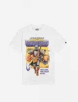 Remera blanca con estampado de The Mandalorian, de corte clásico y cómodo.