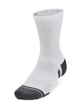 Medias deportivas Adidas Performance unisex, color blanco con detalles en gris y negro. Confeccionadas en tejido de algodón absorbente para mayor comodidad y frescura.