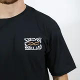 Remera negra de corte oversized confeccionada en jersey de algodón.