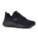 Championes Skechers Vapor Foam Fresh Trend, color negro, con capellada de malla, cordones, plantilla Air-Cooled Memory Foam y suela Vapor Foam.