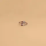 Anillo de plata 925 satinada con dos circonias engarzadas.