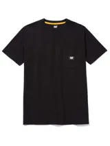 Remera negra de manga corta para hombre, con cuello redondo y bolsillo en el pecho con logo de la marca.