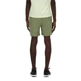 Short deportivo verde oliva de poliéster con tecnología NB Dry, cintura elástica con cordón de ajuste y bolsillos laterales.