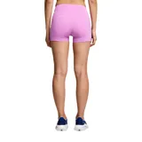 Calza corta de running Saucony Fortify color lila, de tiro medio y calce ajustado. Confeccionada en tejido entrelazado de poliéster reciclado y spandex. Cuenta con detalles reflectantes y bolsillos en los muslos.