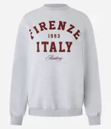 Buzo gris melange de algodón con felpa, con estampa localizada en el frente con la leyenda "Firenze 1993 Italy".