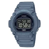 Reloj digital Casio de resina color azul con pantalla LCD, cronómetro, alarma, calendario y resistencia al agua 50m.