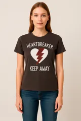 Remera negra con estampado de labios rojos brillantes y la frase "Girls just want to have fun" en letras doradas.