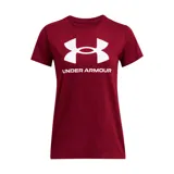 Remera deportiva Under Armour color fucsia con logo blanco estampado en el frente.