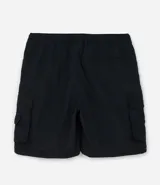 Pantalón largo gris convertible en bermuda, con bolsillos laterales, cintura elástica y cordón de ajuste.