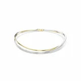Gargantilla de Swarovski con dos bandas superpuestas en tonos oro y rodio, adornada con zirconias en engaste de canal.