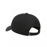 Gorra negra de Vans con logo bordado en blanco al frente.