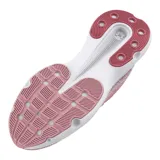 Zapatillas de running Under Armour Infinite para mujer, con capellada de tejido knit degradado en tonos gris y verde flúor, logo de la marca en el talón y suela blanca con tecnología HOVR.