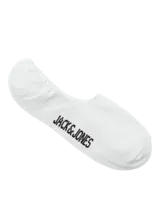 Pack de tres pares de medias invisibles blancas con logo Jack & Jones en negro.