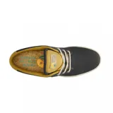 Championes Etnies Jameson 2 Eco, color negro con detalles en amarillo mostaza y suela color crema.