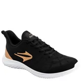 Championes Topper Liss Wns, color negro con detalles cobrizos y suela blanca.