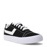 Championes Pony modelo Garden, de diseño unisex y estilo casual. Confeccionados en lona y gamuza color negro con detalles en blanco, incluyendo el logo lateral, cordones y suela de goma blanca.