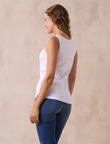 Musculosa blanca de algodón, marca Ruby Rd.