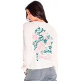 Remera manga larga color crema con logo de Caterpillar estampado en el pecho.