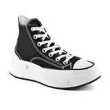 Championes deportivos de caña alta, color negro con detalles en blanco.