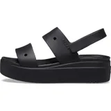 Sandalias Crocs Brooklyn negras con plataforma, dos tiras en el empeine y tira trasera ajustable.