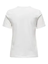 Camiseta blanca de algodón con estampado de una mujer con collar de perlas y el texto "NOT IN LOVE ALL EGO 1989".