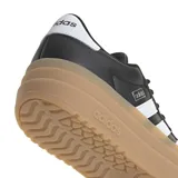 Championes Adidas VL Court Bold negros con plataforma color caramelo y las tres tiras blancas clásicas de la marca.