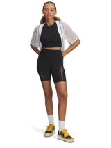 Short deportivo negro de tiro alto con paneles de malla en los laterales.