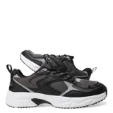 Championes estilo running color tostado con detalles en gris y suela blanca con detalles en negro.