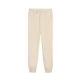 Pantalón de jogging color crema con cordón ajustable en la cintura y logo bordado en la pierna izquierda.