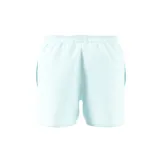 Short de baño Adidas color celeste con logo de la marca en la pierna derecha.