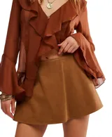 Short pollera color marrón de algodón.