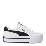 Championes Puma Court Classic Vulc FS Platforma, color blanco con detalles en negro, con plataforma.