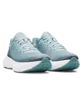 Championes Under Armour Infinite para hombre, color celeste con detalles en negro y suela blanca.