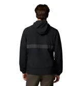 Cortaviento negro con capucha ajustable, cierre frontal con cremallera, bolsillos laterales con cremallera y puños elásticos. Cuenta con tecnología Omni-Shield™ que repele la lluvia y las manchas. Logo de Columbia estampado en el pecho.