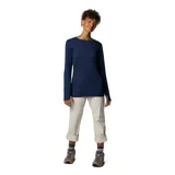 Pantalón de senderismo negro, de corte recto, con cintura media, trabillas para cinturón, bolsillos laterales y bolsillo de seguridad con cierre. Confeccionado con tejido Omni-Shield™ que repele la humedad y Omni-Shade™ Broad Spectrum UPF 50 que protege del sol.