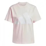 Remera Adidas Essentials Big Logo Cotton, color rosado con logo grande de Adidas estampado en blanco en el frente.