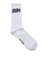 Pack de cinco pares de medias deportivas blancas con logo de Jack & Jones en color naranja y la inscripción "Since 1990". Confeccionadas en tejido de punto elástico, suave y respirable que brinda confort durante toda la jornada.