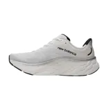 Championes de running New Balance Fresh Foam X More v4, color blanco con detalles en negro y logo "N" en gris.