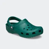 Zapatillas tipo clog en color verde, livianas y cómodas, con calce amplio y personalizables con Jibbitz™.