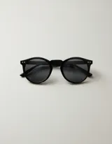 Lentes de sol Kubu negros con montura redonda de policarbonato y lentes polarizados japoneses con protección UV 400.